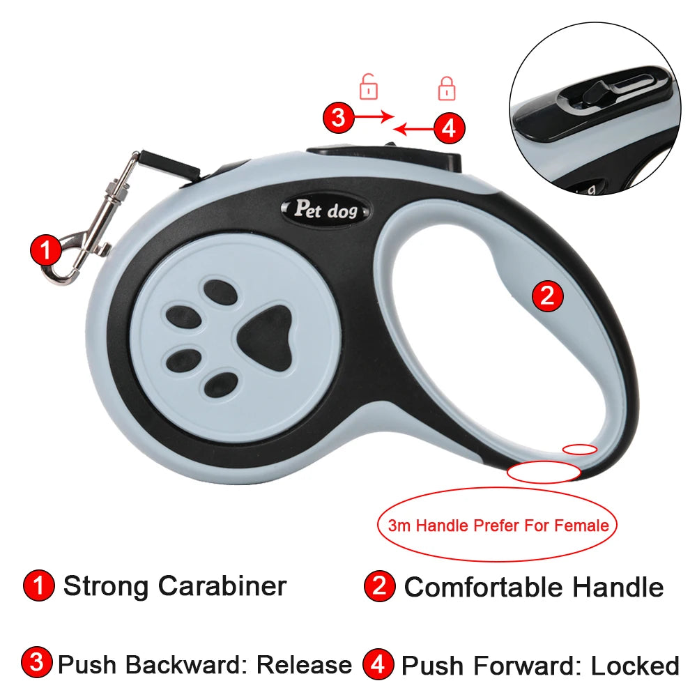 3M/9FT 5M/16FT Automatic Retractable Dog Leash For Small Medium Dogs/Cats
