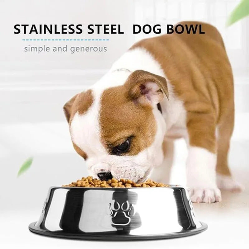 1PC Stainless Steel Pet Bowl Anti Slip
